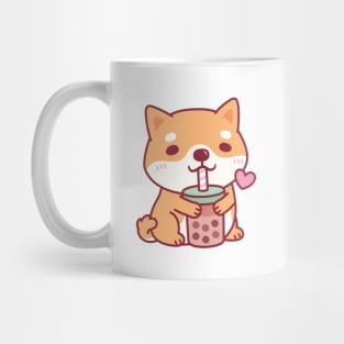 Cute Shiba Inu Dog Loves Bubble Tea Mug